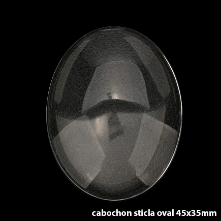 Cabochon sticla transparenta oval 45x35mm