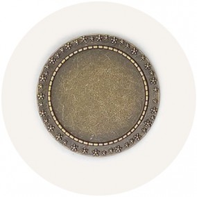 Cadru brosa bronz 39mm cabochon rotund 30mm