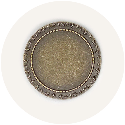 Cadru brosa bronz 39mm cabochon rotund 30mm