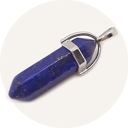 Pandantiv pendul cadru metal lapis lazuli 40x10mm