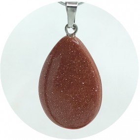 Pandantiv picatura brown goldstone 27x17mm