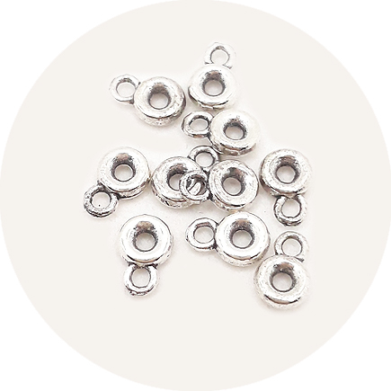 Agatatoare charm argintiu 2x8mm (10buc)