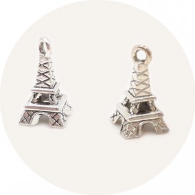 Accesorii metalice argintii charm turn Eiffel 12x7mm