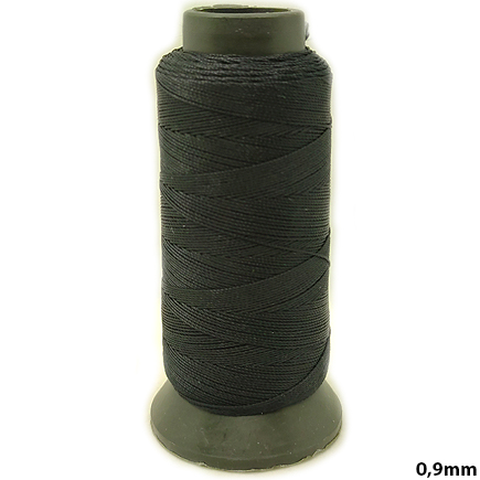 Ata nylon pentru insirat margele negru grosime 0,9mm rola 100m