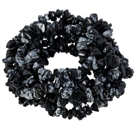 Obsidian snowflake chips 5-8mm sirag 90cm