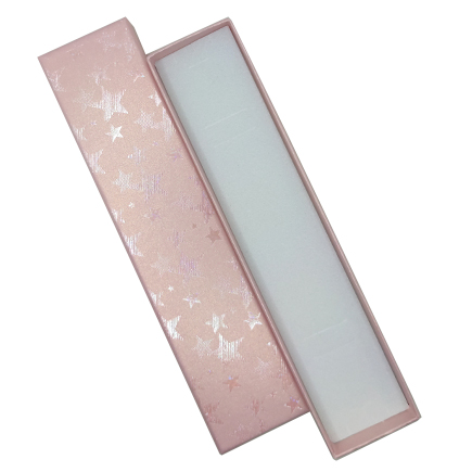 Cutie cadou bratara roz stele irizate 20x4,5x2,5cm