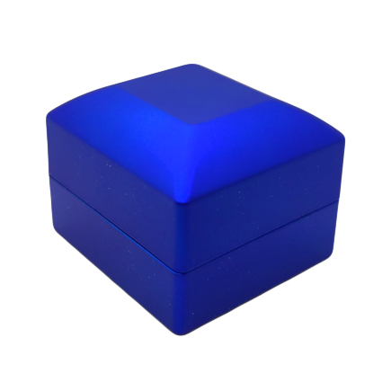 Cutie cadou cu led pentru inele albastra 6,5x5x4,8cm