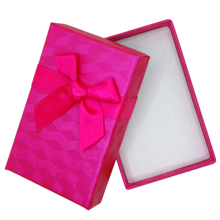 Cutie cadou set bijuterii fucsia romb 8x5x2,5cm