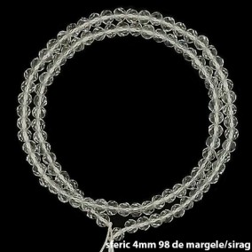 Margele cristale sticla sferice alb transparent 4mm sirag 38cm