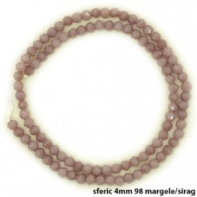 Margele cristale sticla sferice mov opac 4mm sirag 38cm