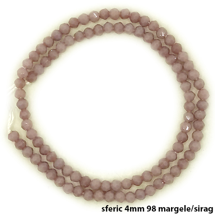 Margele cristale sticla sferice mov opac 4mm sirag 38cm