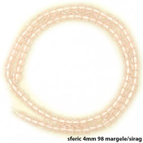 Margele cristale sticla sferice roz transparent 4mm sirag 38cm