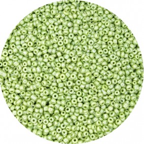 Margele nisip 3mm verde fistic perlat