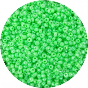 Margele nisip 4mm verde sidefat perlat