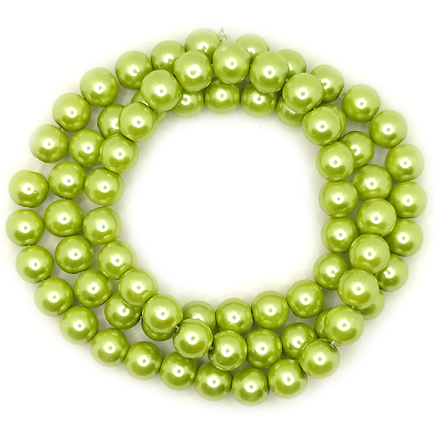 Perle sticla 12mm verde oliv sirag 80cm