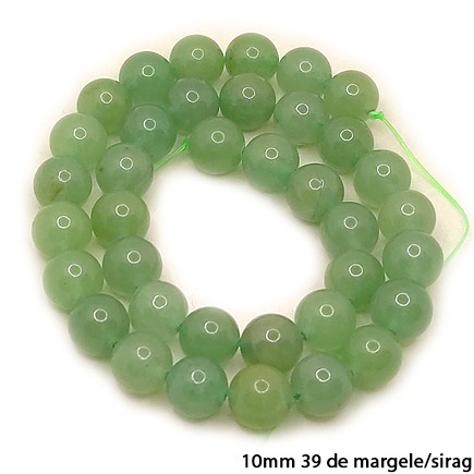 Aventurin verde sferic nefatetat 10mm margele sirag 38cm