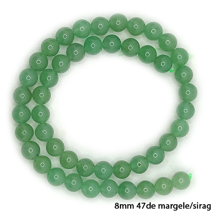 Aventurin verde sferic nefatetat 8mm margele sirag 38cm