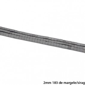 Margele hematite cub gri 2mm sirag 38cm