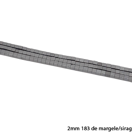 Margele hematite cub gri 2mm sirag 38cm