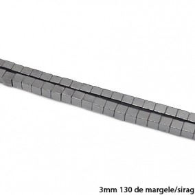 Margele hematite cub gri 3mm sirag 38cm