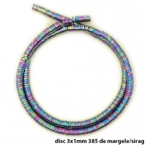 Margele hematite Heishi disc curcubeu 3x1mm sirag 38cm