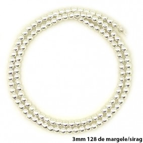 Margele hematite sfere lucioase nefatetate alb argintiu 3mm sirag 38cm