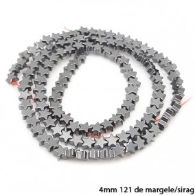 Margele hematite stele gri 4mm sirag 38cm