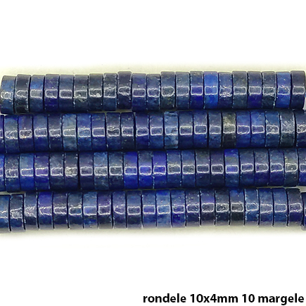 Lapis lazuli rondele nefatetate 10x4mm margele 10bucati