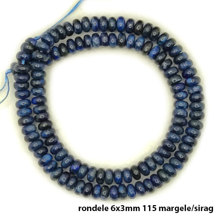 Lapis lazuli rondele nefatetate 6x3mm margele sirag 38cm