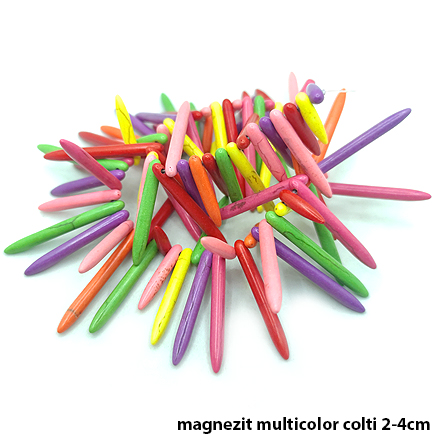 Magnezit multicolor colti 2-4cm margele sirag 38cm