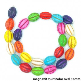 Magnezit multicolor oval 16x10mm margele sirag 38cm