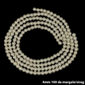 Margele perle tip Majorica albe 4mm sirag 40cm