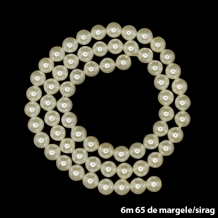 Margele perle tip Majorica albe 6mm sirag 40cm