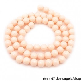 Margele perle tip Majorica nude mat 6mm sirag 40cm