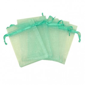 Saculeti organza verde aqua 9x7cm