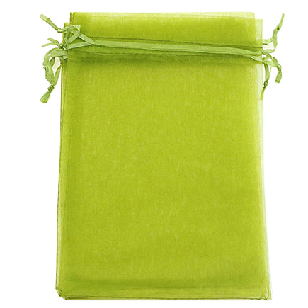 Saculeti organza verde crud 20x14cm