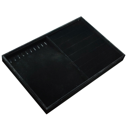 Tava catifea neagra pentru expunere inele cercei si bratari 35x24x3cm