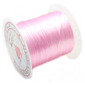 Guta elastica lucioasa fir plat roz 0.8mm rola 10m