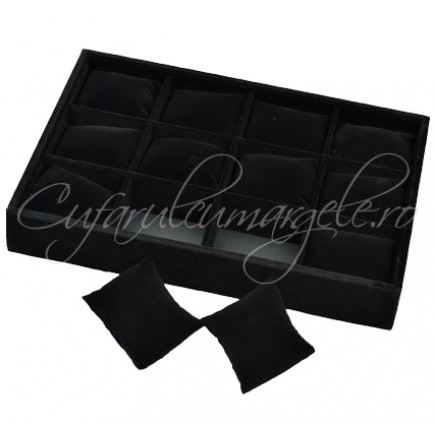 Tava velur negru 12 perne detasabile bratari 35x24 cm