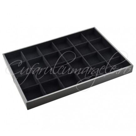 Tava velur negru 24 compartimente 35x24x3cm