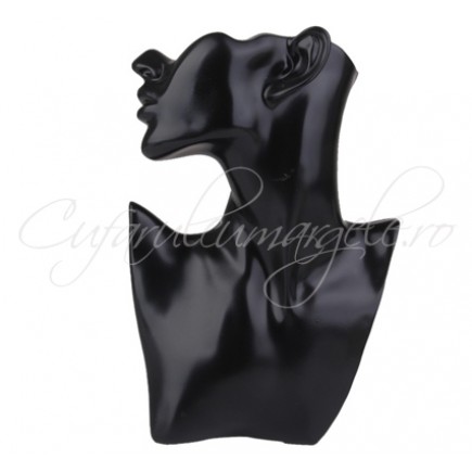 Bust rasina negru chip femeie 28x20x6cm