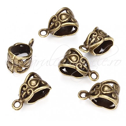 Agatatoare charm bronz 7x13mm