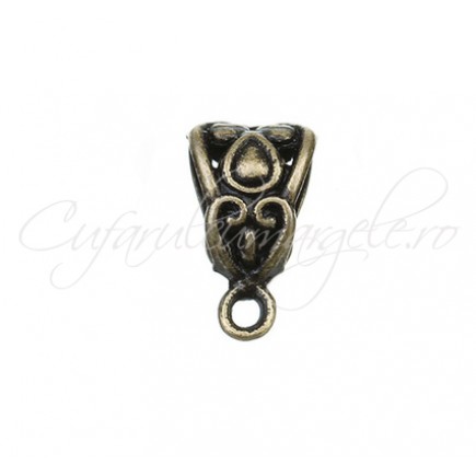 Agatatoare charm bronz 7x13mm