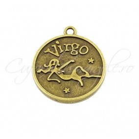 Baza cabochon bronz zodii Virgo 30x28mm