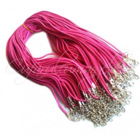 Baza colier faux suede fucsia sclipici 45cm