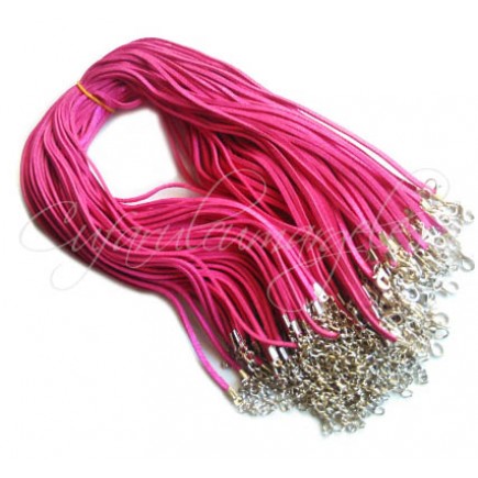 Baza colier faux suede fucsia sclipici 45cm