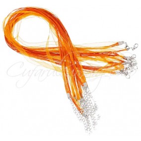 Baza colier organza bumbac cerat oranj 45 cm