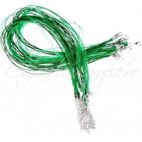 Baza colier organza bumbac cerat verde iarba 45 cm