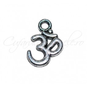 Charm argintiu 3D 16x10 mm