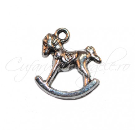 Charm argintiu balansoar calut 15x13x5 mm